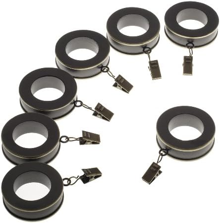 Levolor 54565826 Decorative Fluted Ring for Rods up to 1-Inch Diameter, Brushed Bronze, 7-Pack