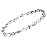 Onefeart Weißes Gold Überzogen Armband Für Frauen Mädchen Runden Zircon Prinzessin Stil Tränen Gestalten 23CM