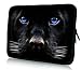 Produktbild Luxburg® Design Laptoptasche Notebooktasche Sleeve für 15,6 Zoll, Motiv: schwarzer Hund mit blauen Augen