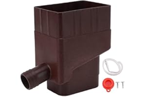 Pssopp Sistema de Recolección de Agua de Lluvia, Barriles Colectores de Agua Profesionales para Desviar Agua (Marron Oscuro)