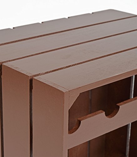 ts-ideen Landhaus Weinregal Braun für 16 Flaschen Flaschenregal braunes Holz Wein Regal Board - 7