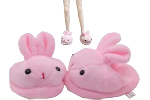 Lipfer Zapatos De 43 Cm De Muñecas De 43 Cm 1 Par De Zapatillas Borrosas De Conejo con Zapatillas De Peluche Pequeñas Zapatillas De Dibujos De Dibujos