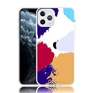 Case Creation Watercolor Series - Liquid Painting Tempered Glass TPU Shockproof Gradient Diamond Sparkle Camera Protection Back Case Tie-dye Cover for Apple iPhone 11 Pro - (Multicolor,Pattern 10)