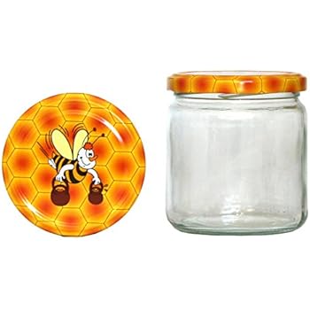 60 x Rundglas 400ml 500g mit 82er Twist-Off Deckel Comic