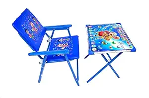 World Shopper Children Love Kids Height Adjustable Study Table & Chair Set Standard Quality Metal Desk Chair (Finish Color -Multicolour)