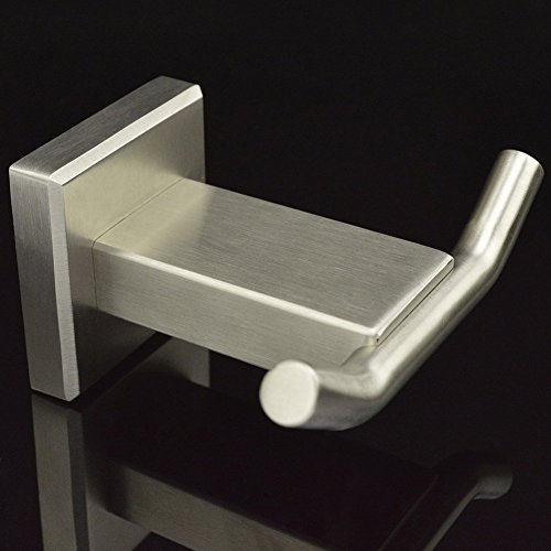 Weare Home Gebürstet finished Modern Einfach Silbern 304 Edelstahl 2-ärmig Wandmontag Mantelhaken Hütenhaken Kleiderhaken für Badezimmer, 2 Stück - 3