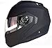 Price comparison product image Qtech MODULAR Flip-Up Front Motorcycle Helmet DOUBLE Visor DVS - Matt Black - MEDIUM 57-58cm