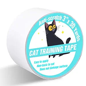 Polarduck Anti Cat Scratch Tape, 3 inches x 30 Yards Cat Training Tape, 100% Transparent Clear Double Sided Cat Scratch Deterrent Tape, Furniture Protector for Couch, Carpet, Doors, Pet & Kid Safe