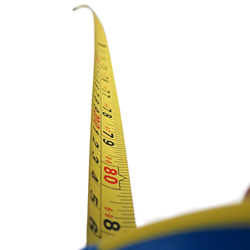 S&R Bandmaß Metrisch und Zoll Q-Serie 5m / 16 ft, Band 25 mm, Massband Nylon beschichtet, schlagfestes Rollband gummiertes Gehäuse - 8