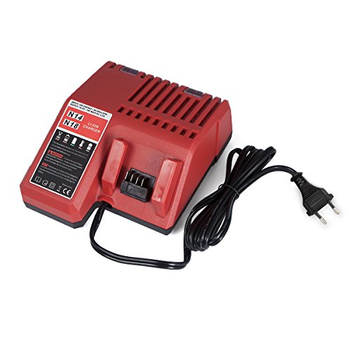 FLAGPOWER Ladegerät 14.4V 18V Li-ion Werkzeug Akku Ersatz Ladegerät für Milwaukee 14.4V-18V Li-ion Batterie M18 48-59-1812, 48-59-1807, 48-59-1806, 48-59-1840, 2710-20