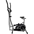 PowerMax Fitness EH 260S Elliptical Cross Trainer with Hand Pulse, Adjustable Resistance and LCD Display, Home Gym Workout Machine for Cardio Training, Black