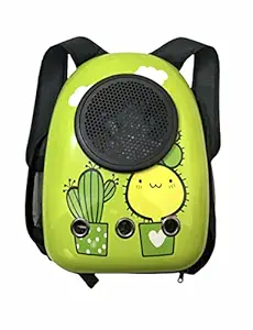 DOGTOWN Pet Transparent Cat/Pet Bag Pet Carrier Backpack Breathable Carriers for Travel, Abstract Design Carrier Backpack for Travel, Hiking and Outdoor for Puppies & Cats (NEON Space)