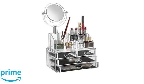 Kps Makeup Organizer 4 Drawers With Removable Mirror Cosmetic