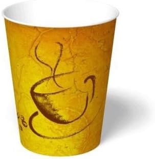50 10oz Disposable Insulated Paper Designed Coffee &amp; Tea Hot Cups + FREE Stirrers (10oz)