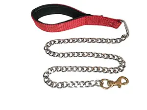 RvPaws Heavy Duty Dog Leash Metal Dog Leash Dog Chain with Padded Handle, Durable Leash Grinder Chain Brass Hook Handle Leash Chain (Color May Vary) (XX - Large)