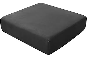 ‎BXFUL BXFUL Sofa-Sitzkissenbezüge, Sofakissen-Bezüge Stretch-Samt, Couchkissen-Bezüge Ersatz für individuelle Kissen mit elastischem Stoff (1-Sitzer,Schwarz)