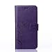 Produktbild Lovemorease PU Leder Tasche Für Samsung Galaxy S3 Mini i8190 Hülle Lederhülle Schmetterling Blume Design Violett Flip Case Cover Wallet Bookstyle Stand Karteneinschub Magnetverschluß Schutz Schale