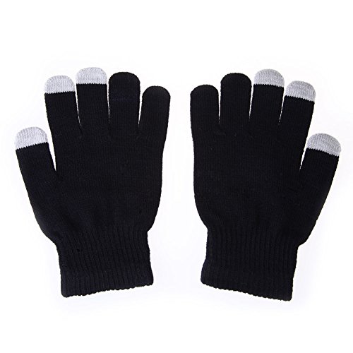 Preisvergleich Produktbild Smartphone-Handschuhe Touchscreen-Handschuhe Finger-Kuppen Damen Schwarz