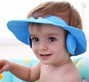 Prime House Adjustable Safe Soft Bathing Baby Shower Cap Wash Hair for Children Baby Eye/Ear Protector (Malti Color)