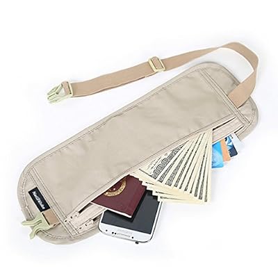 TieNew Ceinture de voyage invisible, porte-monnaie sécurisé pour passeport, cartes et argent, kaki