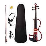 geigenbogen e.w.zöphel * Farbe: dunkelrot SM SunniMix Komplettes 4/4 Silent-Elektro-Violin-Set Mit Hartem Bogenkolophonium Für Kinder, Erwachsene