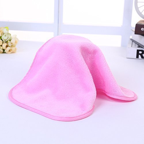 Facial Cleansing Cloths, E-TOP Natural Makeup Remover Premium Microfibre - Removes Makeup in Seconds with Just Water - Chemical Free Super Soft & High Water Absorption Microfibre Cloth, Pink