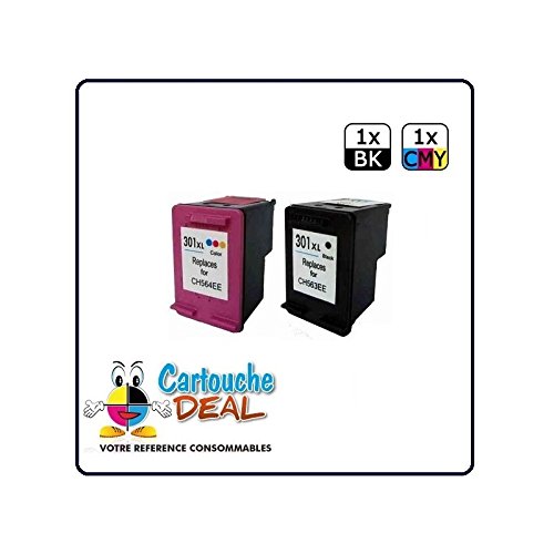 HP 301 x L: 2 Stück Druckerpatronen kompatibel für Envy 4500 4502 4503 4504 4507 4508 Deskjet 2540 2542 2543 2544 2547 – HP301 XL