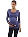 PattyBoutik Mama 2in1 Style 3/4 Sleeve Nursing Maternity Tunic (Blue 14)