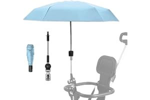 Nakazawa Pram Parasol,Clip on Parasol,Adjustable Steering Angle, Clip-On All-Round Protection, Pram Umbrella,Convenient and Lightweight,Sun Protection Lightweight, Easy to Install, Stroller Umbrella