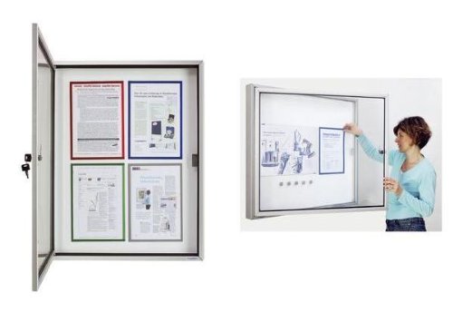 Preisvergleich Produktbild magnetoplan Schaukasten CC 1214300 Außenbereich Alu 12 x A4 NEU Sicherheitsglas