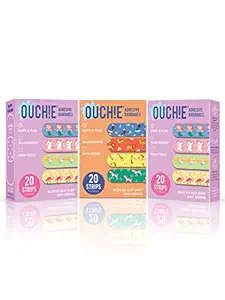 Aya Papaya Ouchie Non-Toxic Printed Triple Combo (3 X 20= 60 Pack) - 2 X Lavender & 1 X Orange