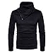 Produktbild Sweatshirts Herren Herbst Slim Blend Rollkragen Hals Kapuzenpullover Basic Zipper Pullover Outwear Sweats SANFASHION