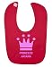 Personalised Princess Name Pink Crown Customise With Name Cute Unique Velcro Fastening Baby Bib