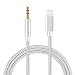 Produktbild KFZ Auto Aux Kabel für iPhone 7/7 Plus, Jiadou Lightning auf Aux Kabel Lightning auf 3,5mm Premium-Audio Kabel Audiokabel zu Home/Auto-Stereoanlagen/Kopfhörer (Silber Nylon Aux)