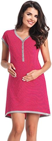 Di Vadini short-sleeved maternity/nursing nightgown Franca made of 100 % cotton  -  - Medium