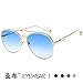 Produktbild Sonnenbrille Weiblichen High-End Fashion Metal Double Beam Frosch Spiegel Pearl Sonnenbrille Outdoor Reisen Sport Licht Komfortabel Sommer Winddicht Staubdicht Uv400 Gold Frame Hellblau