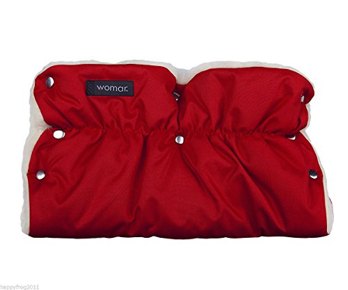 DARK RED WINTER WARMER BABY PRAM PUSHCHAIR STROLLER HAND MUFF FINGERLESS GLOVES