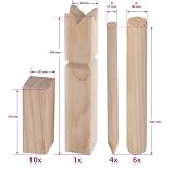Eichhorn 100004541 – Outdoor Schach – aus Holz – mit Beutel – Höhe: 30cm - 5