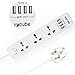 Price comparison product image Main Extension Lead, 3 Way Universal Outlets Power Strip with 4 Smart USB Ports