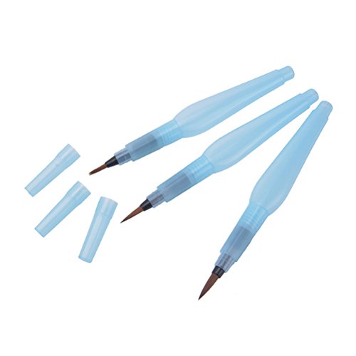 Wasser Pinsel Stift Water Brush Pen Set Kunst Handwerk Werkzeug für Aquarellmalerei Kalligraphie,3 Stück/Satz - 2