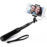 Power Theory Aluminium Selfie Stick für alle Handys - Batterielose robuste Alu Selfie Stange ohne Bluetooth für iPhone XS Max X 8 7 Plus 6s 6 SE 5S 5 Samsung Galaxy Android S8 S7 Edge S6 S5 S4 Note Smartphone - Universal Monopod Stab mit AUX Kabel
