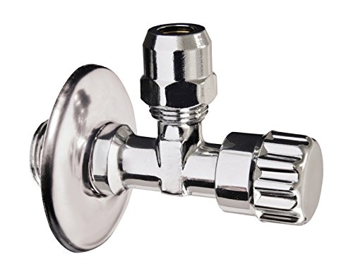 Eckventil mit Schubrosette | 1/2 Zoll | Messing verchromt | 4er-Set - 2