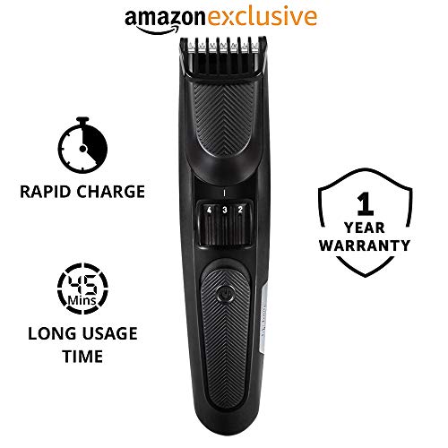 Lifelong LLPCM01 Beard Trimmer Cordless with Quick Charge and Comb Adjustment for Men (Black)