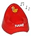 Produktbild Töpfchen / Nachttopf - mit Musik / Sound - groß - mit großer Lehne + Spritzschutz incl. Name - rot Ente - Toilettentrainer Klositz Babytöpfchen / Kindertopf / Lerntöpfchen - WC Sitz Toilettensitz Babytopf Rückenlehne - für Kinder Mädchen Jungen