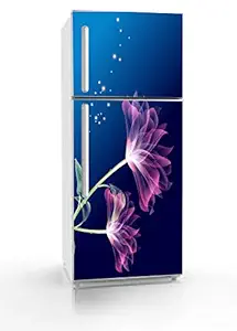 Psychedelic Collection Decorative Beautiful Purple Fridge Sticker| Fridge Cover Wallpaper Poster|Fridge wrap Decorative Sticker (PVC Vinyl Covering Area 60 cm X 160 cm )