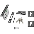 Volo Door Dead Lock with Brass 60mm Cylinder and computerised Keys for Exterior/Interior Door. (Satin Black)