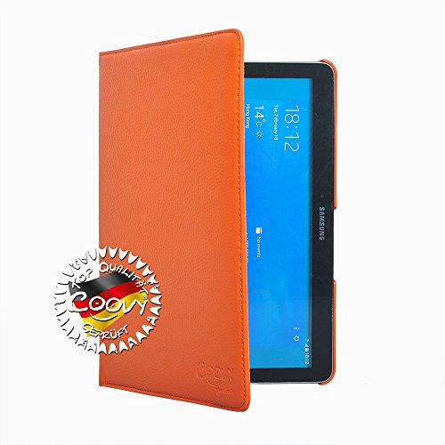 COOVY® 360° ROTATION COVER FÜR SAMSUNG GALAXY TAB PRO 10.1 SM-T520 SM-T525 SMART HÜLLE TASCHE ETUI CASE SCHUTZ STÄNDER Farbe orange - 8