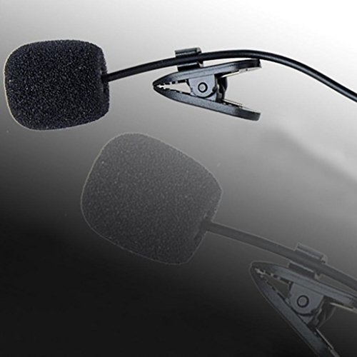 Alcioneo mini registrazione microfono Tie risvolto clip per Smart Phone laptop PC notebook nero black mini