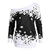 Produktbild Soupliebe Plus Size Damen Half O Neck T Shirt Weihnachten Elch Print Blusen Tops Kapuzen Sweatjacke Kapuzenpullover Hoodie Pullover Sweatshirt