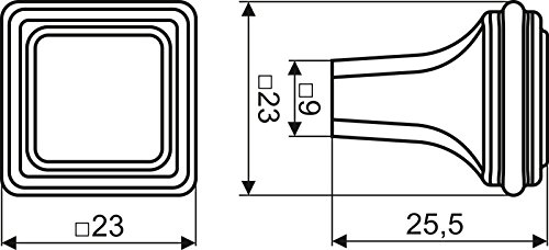 Möbelknopf Schrankknopf Schubladenknopf aus Metall – Antik Messing – Höhe 25,5 mm - 2